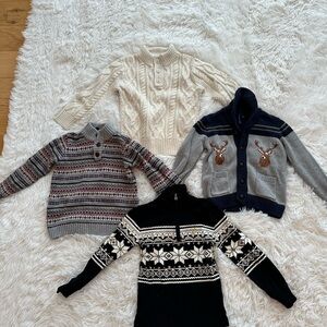 Holiday Sweater Bundle Collection - Boy Size 4 - Polo, Gap, Janie Jack